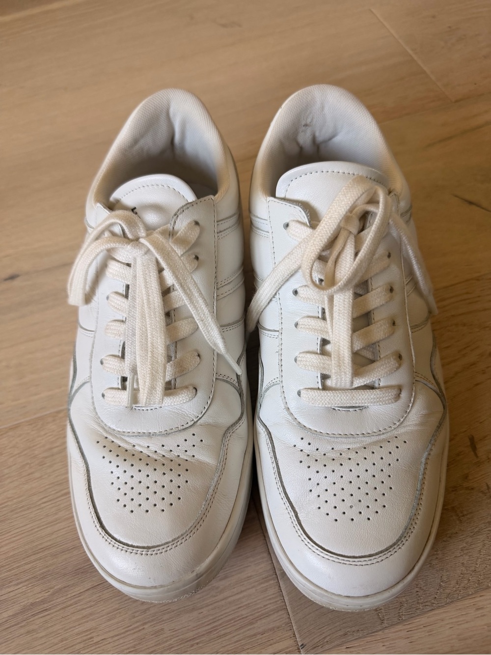 Celine Off-White Leather Low-Top Sneakers